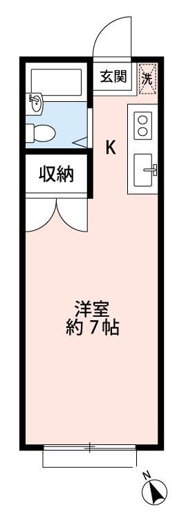 エステート京塚(ワンルーム/1階)の間取り写真