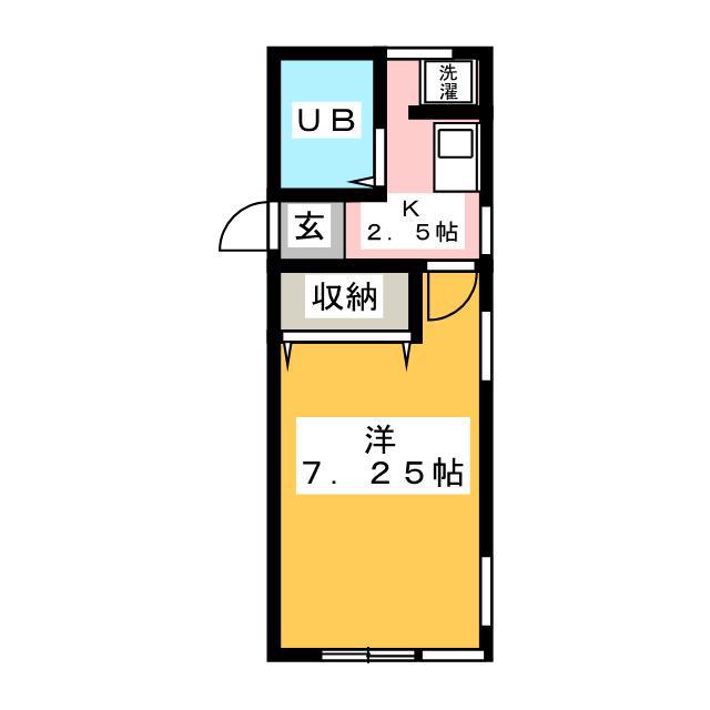 DSフラット(1K/3階)の間取り写真