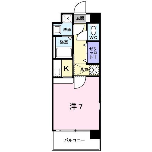エバー グリーン(1K/1階)の間取り写真