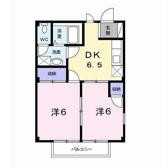 アネックス山王(2DK/2階)の間取り写真