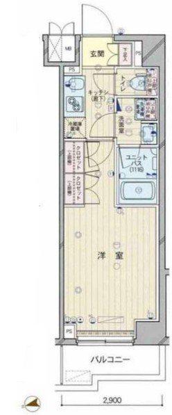 ルーブル大島弐番館(1K/4階)の間取り写真