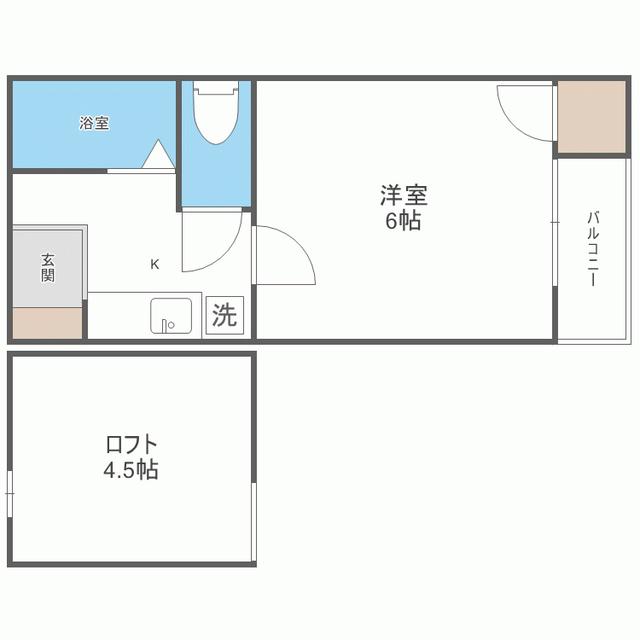 国分ハイツA棟・B棟(1K/1階)の間取り写真