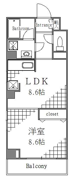 260519シャンティオン(1LDK/5階)の間取り写真