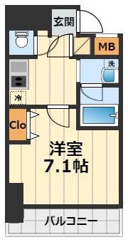 ステージグランデ八王子2(1K/7階)の間取り写真