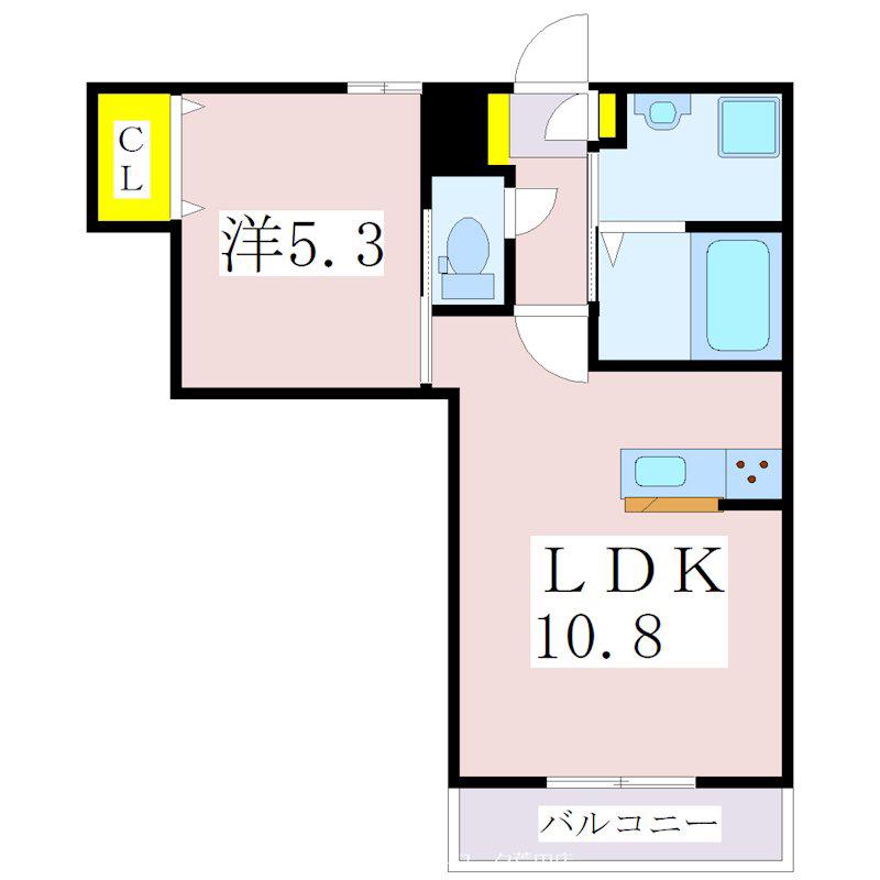 サムティ鹿児島駅前ベイサイドII(1LDK/2階)の間取り写真
