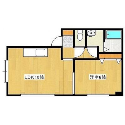 花園コーポ(1LDK/1階)の間取り写真