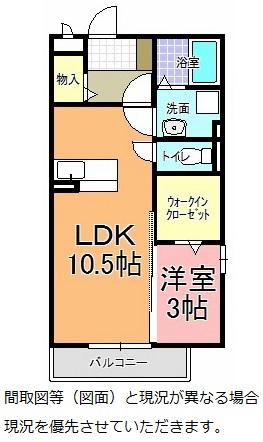 サニーフラットA棟(1LDK/1階)の間取り写真