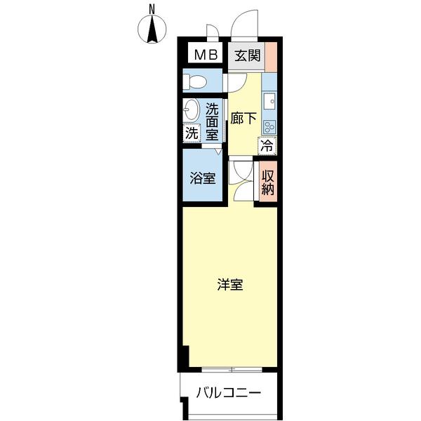 チェルキオ長居(1K/4階)の間取り写真
