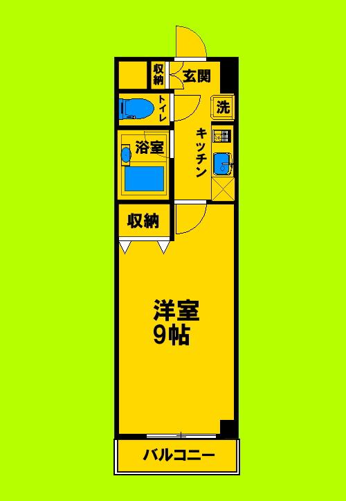 マンション野口2(1K/2階)の間取り写真