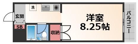 メゾン東大阪(1K/4階)の間取り写真