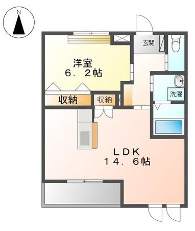 プリモアモーレ(1LDK/2階)の間取り写真