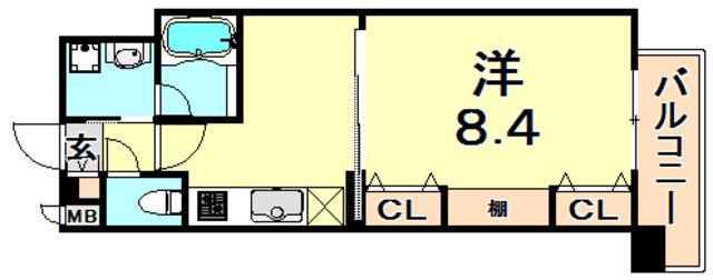 KAISEI神戸海岸通第2(1DK/2階)の間取り写真