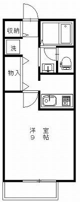 陽だまりハイツ2000B(1K/3階)の間取り写真