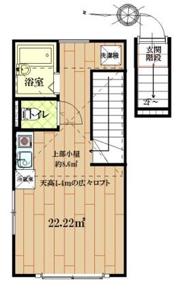 アートヒルズ若葉町(ワンルーム/2階)の間取り写真