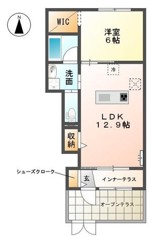 グランチェスタ楠S(1LDK/1階)の間取り写真