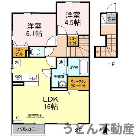 マリッジスター(2LDK/2階)の間取り写真