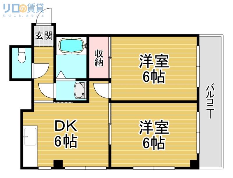 平ハツマンション(2DK/3階)の間取り写真