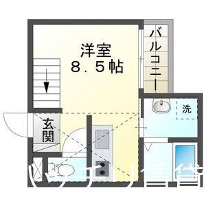 ラルク高畑(ワンルーム/2階)の間取り写真