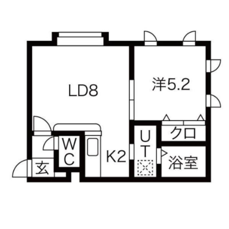プレシャス12番館(1LDK/2階)の間取り写真