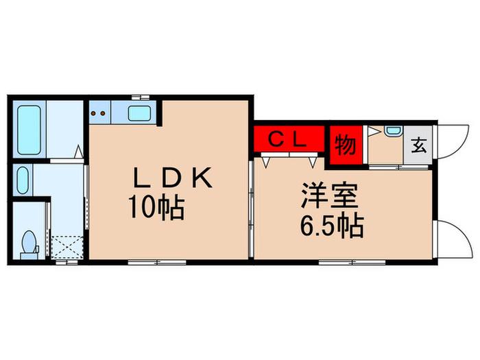 シュクル上池袋(1LDK/2階)の間取り写真