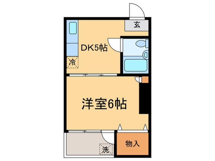 みのわグレースマンシヨン(1DK/3階)の間取り写真