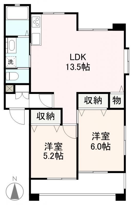 ビレッジパストラルA・B・C・D(2LDK/2階)の間取り写真