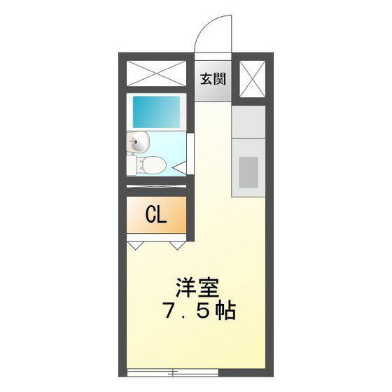 ラポール江戸橋(ワンルーム/2階)の間取り写真