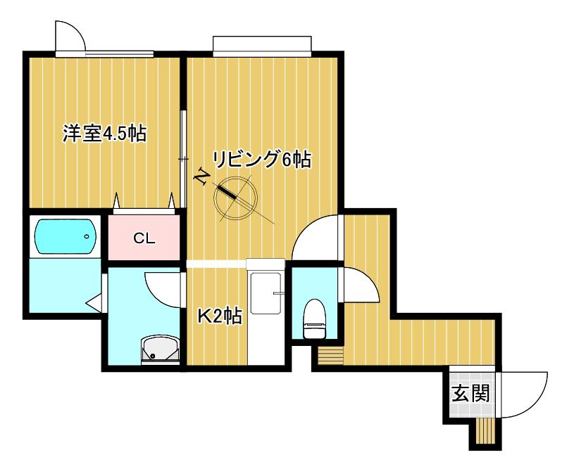 ラパス清田(1LDK/3階)の間取り写真