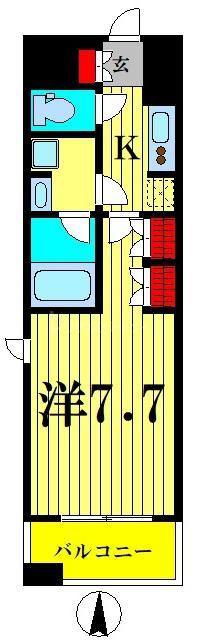ラティエラ大島(1K/4階)の間取り写真
