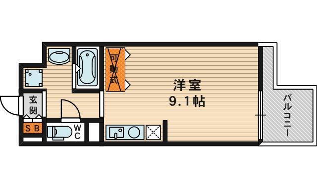 エスティーライフ大阪都島(ワンルーム/9階)の間取り写真