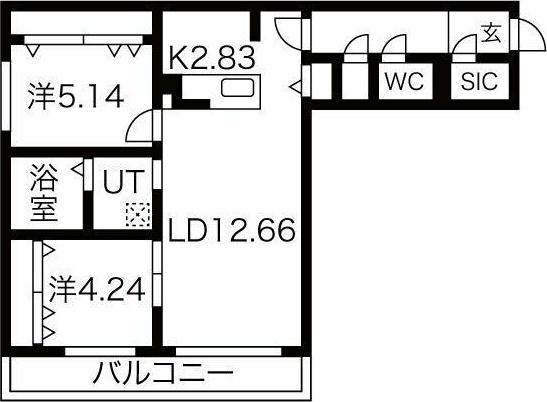 オハナ麻生(2LDK/1階)の間取り写真
