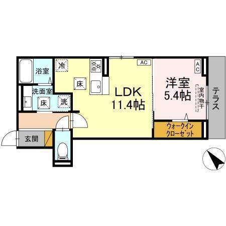 D-SOLACE幕張本郷2丁目(1LDK/1階)の間取り写真