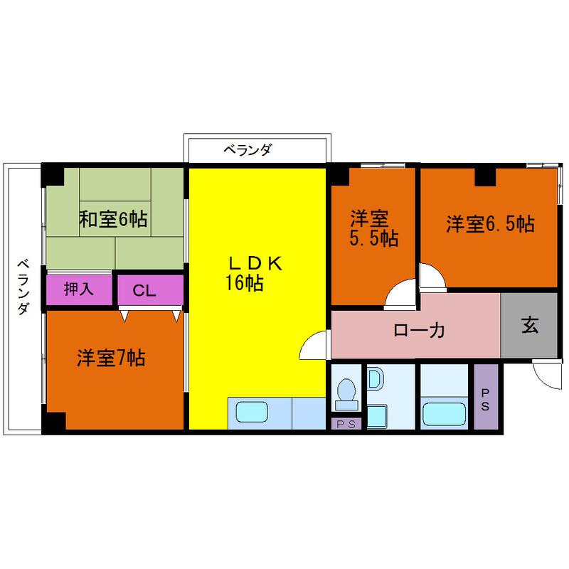 中津セントポリア(4LDK/2階)の間取り写真