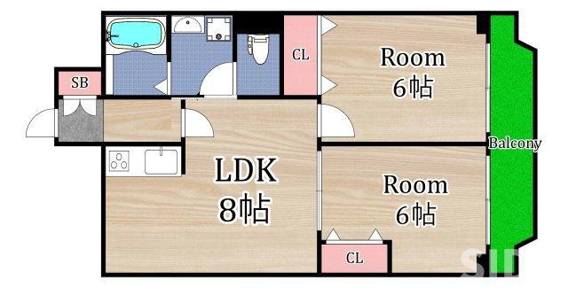 ハビテ深江橋(2LDK/4階)の間取り写真