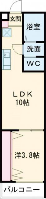 ディレットーレ堺東(1LDK/2階)の間取り写真