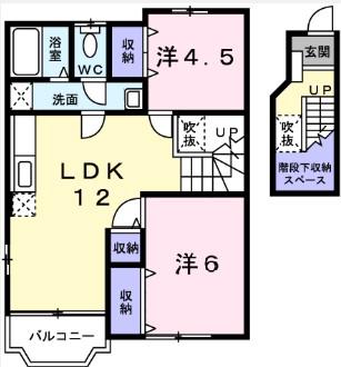 エルガーデンパレスⅠ(2DK/1階)の間取り写真