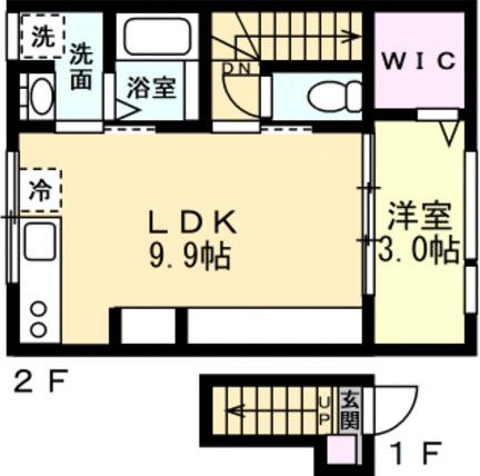 TAKARA II(1LDK/2階)の間取り写真
