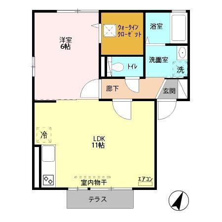 M・HAT(1LDK/1階)の間取り写真