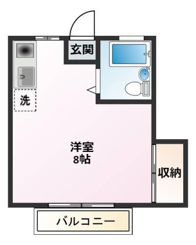 メゾンエクセル甲府(ワンルーム/2階)の間取り写真