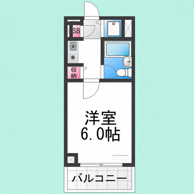 サンタフェ(1K/1階)の間取り写真