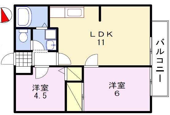 ビラコート灘(2LDK/1階)の間取り写真