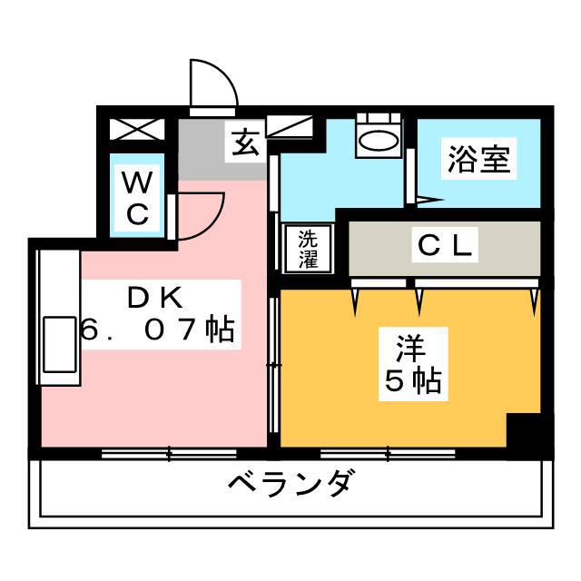 FONTINA・K(1DK/4階)の間取り写真