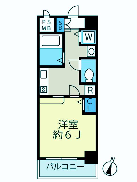 グランヴァン武蔵小山 2(1K/4階)の間取り写真