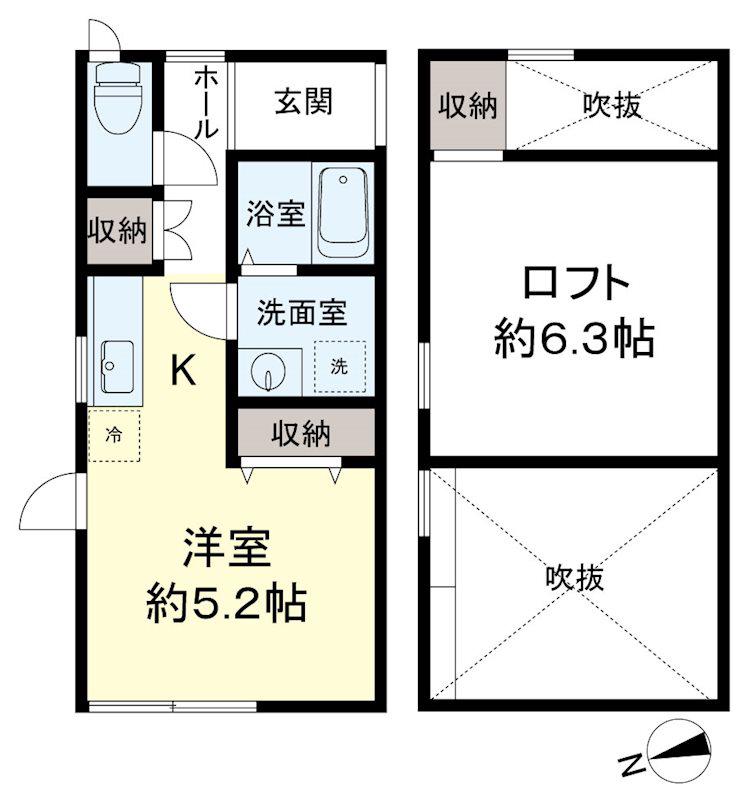 グリューネ橋本(ワンルーム/3階)の間取り写真