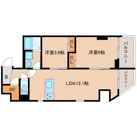 RA-RUFUS(2LDK/7階)の間取り写真