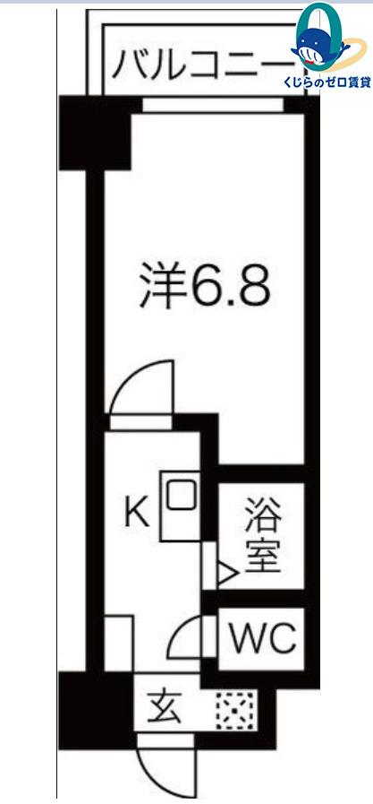 クレスト泉(1K/3階)の間取り写真