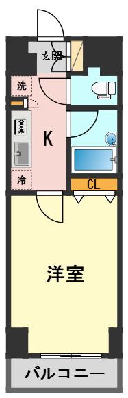 マイナビSTAYミライエ東新小岩(1K/2階)の間取り写真