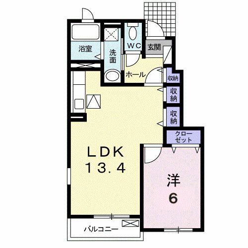 シュパルゲルA棟(1LDK/1階)の間取り写真