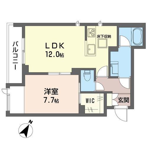 LA PASSERELLE(1LDK/1階)の間取り写真
