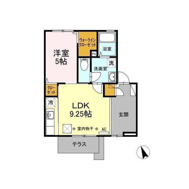 D-ROOM アミティエM(1LDK/1階)の間取り写真